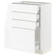SEKTION / MAXIMERA Gabinete bajo+4 cajones, blanco Enköping/blanco efecto madera, 24x15x30 "