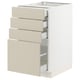 SEKTION / MAXIMERA Gabinete bajo+4 cajones, blanco/Havstorp beige, 18x24x30 "