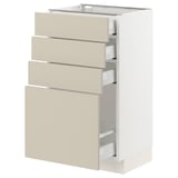 SEKTION / MAXIMERA Gabinete bajo+4 cajones, blanco/Havstorp beige, 18x15x30 "
