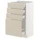 SEKTION / MAXIMERA Gabinete bajo+4 cajones, blanco/Havstorp beige, 18x15x30 "
