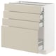 SEKTION / MAXIMERA Gabinete bajo+4 cajones, blanco/Havstorp beige, 30x15x30 "