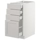 SEKTION / MAXIMERA Gabinete bajo+4 cajones, blanco/Lerhyttan gris claro, 15x24x30 "