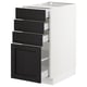 SEKTION / MAXIMERA Gabinete bajo+4 cajones, blanco/Lerhyttan teñido en negro, 15x24x30 "