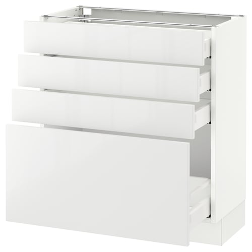 SEKTION / MAXIMERA Gabinete bajo+4 cajones, blanco/Ringhult blanco, 30x15x30 "