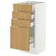 SEKTION / MAXIMERA Gabinete bajo+4 cajones, blanco/Sinarp chapa de roble, 15x15x30 "