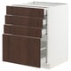 SEKTION / MAXIMERA Gabinete bajo+4 cajones, blanco/Sinarp marrón, 24x24x30 "