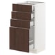 SEKTION / MAXIMERA Gabinete bajo+4 cajones, blanco/Sinarp marrón, 15x15x30 "