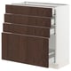 SEKTION / MAXIMERA Gabinete bajo+4 cajones, blanco/Sinarp marrón, 30x15x30 "