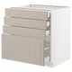 SEKTION / MAXIMERA Gabinete bajo+4 cajones, blanco/Stensund beige, 30x24x30 "