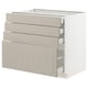 SEKTION / MAXIMERA Gabinete bajo+4 cajones, blanco/Stensund beige, 36x24x30 "