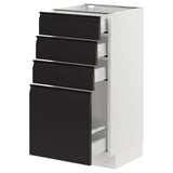 SEKTION / MAXIMERA Gabinete bajo+4 cajones, blanco/Upplöv antracita mate, 15x15x30 "