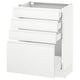 SEKTION / MAXIMERA Gabinete bajo+4 cajones, blanco/Voxtorp blanco mate, 24x15x30 "