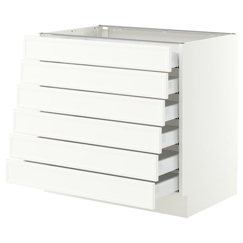 SEKTION / MAXIMERA Gabinete bajo+6 frentes/6 cajones, blanco/Aspudden blanco mate, 36x24x30 "