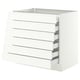 SEKTION / MAXIMERA Gabinete bajo+6 frentes/6 cajones, blanco/Aspudden blanco mate, 36x24x30 "
