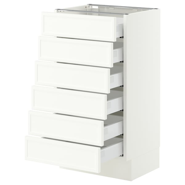 SEKTION / MAXIMERA Gabinete bajo+6 frentes/6 cajones, blanco/Aspudden blanco mate, 18x15x30 "