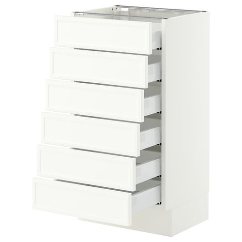 SEKTION / MAXIMERA Gabinete bajo+6 frentes/6 cajones, blanco/Aspudden blanco mate, 18x15x30 "
