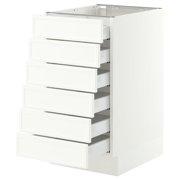 SEKTION / MAXIMERA Gabinete bajo+6 frentes/6 cajones, blanco/Aspudden blanco mate, 18x24x30 "