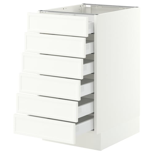 SEKTION / MAXIMERA Gabinete bajo+6 frentes/6 cajones, blanco/Aspudden blanco mate, 18x24x30 "