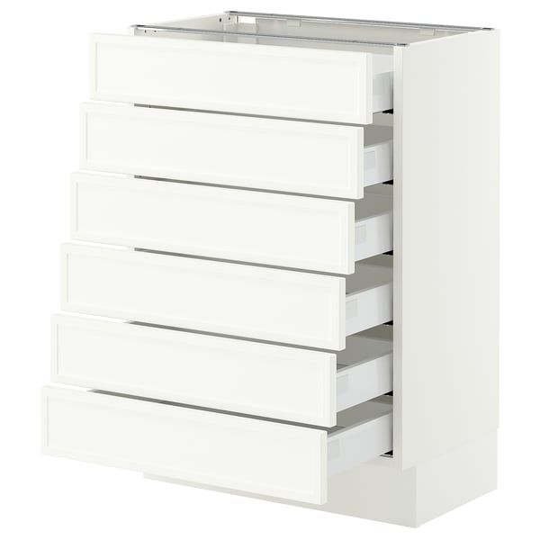 SEKTION / MAXIMERA Gabinete bajo+6 frentes/6 cajones, blanco/Aspudden blanco mate, 24x15x30 "
