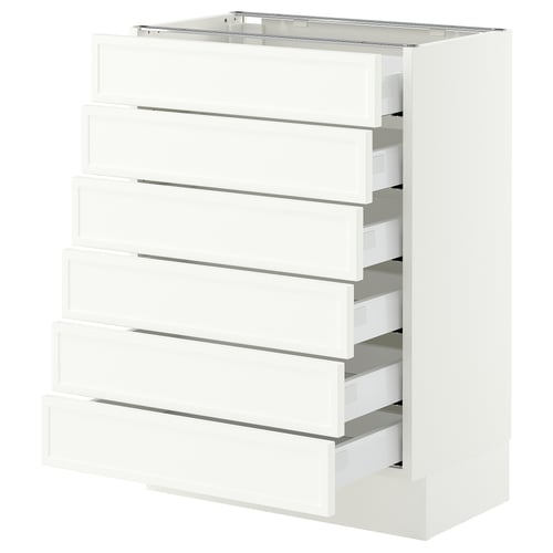 SEKTION / MAXIMERA Gabinete bajo+6 frentes/6 cajones, blanco/Aspudden blanco mate, 24x15x30 "