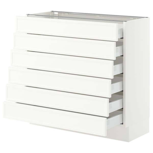 SEKTION / MAXIMERA Gabinete bajo+6 frentes/6 cajones, blanco/Aspudden blanco mate, 36x15x30 "