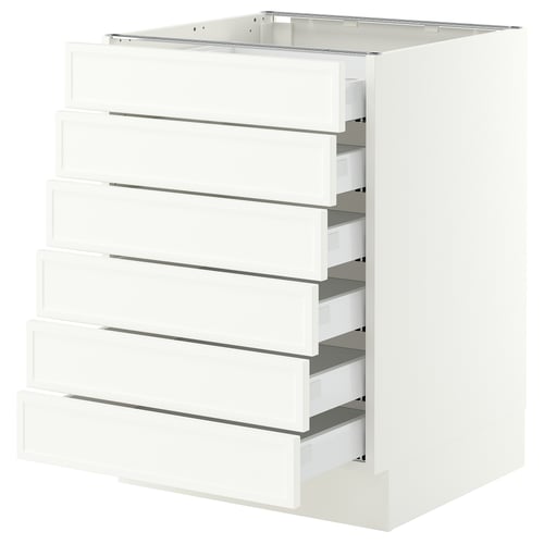 SEKTION / MAXIMERA Gabinete bajo+6 frentes/6 cajones, blanco/Aspudden blanco mate, 24x24x30 "