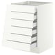 SEKTION / MAXIMERA Gabinete bajo+6 frentes/6 cajones, blanco/Aspudden blanco mate, 24x24x30 "