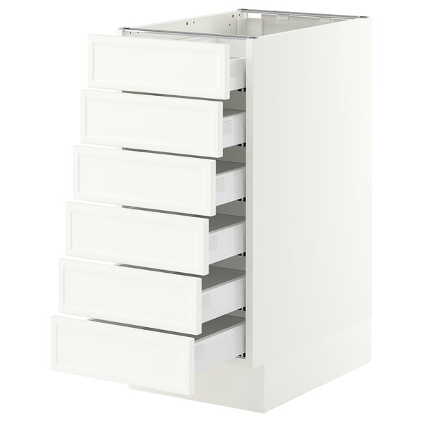 SEKTION / MAXIMERA Gabinete bajo+6 frentes/6 cajones, blanco/Aspudden blanco mate, 15x24x30 "