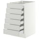 SEKTION / MAXIMERA Gabinete bajo+6 frentes/6 cajones, blanco/Aspudden gris claro, 18x24x30 "