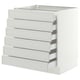 SEKTION / MAXIMERA Gabinete bajo+6 frentes/6 cajones, blanco/Aspudden gris claro, 30x24x30 "