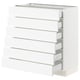SEKTION / MAXIMERA Gabinete bajo+6 frentes/6 cajones, blanco Enköping/blanco efecto madera, 30x15x30 "
