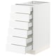 SEKTION / MAXIMERA Gabinete bajo+6 frentes/6 cajones, blanco Enköping/blanco efecto madera, 15x24x30 "