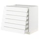 SEKTION / MAXIMERA Gabinete bajo+6 frentes/6 cajones, blanco Enköping/blanco efecto madera, 36x24x30 "