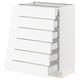SEKTION / MAXIMERA Gabinete bajo+6 frentes/6 cajones, blanco Enköping/blanco efecto madera, 24x15x30 "