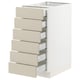 SEKTION / MAXIMERA Gabinete bajo+6 frentes/6 cajones, blanco/Havstorp beige, 15x24x30 "