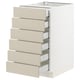 SEKTION / MAXIMERA Gabinete bajo+6 frentes/6 cajones, blanco/Havstorp beige, 18x24x30 "