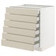 SEKTION / MAXIMERA Gabinete bajo+6 frentes/6 cajones, blanco/Havstorp beige, 30x24x30 "
