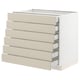 SEKTION / MAXIMERA Gabinete bajo+6 frentes/6 cajones, blanco/Havstorp beige, 36x24x30 "