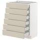 SEKTION / MAXIMERA Gabinete bajo+6 frentes/6 cajones, blanco/Havstorp beige, 24x15x30 "