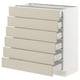 SEKTION / MAXIMERA Gabinete bajo+6 frentes/6 cajones, blanco/Havstorp beige, 30x15x30 "