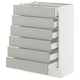 SEKTION / MAXIMERA Gabinete bajo+6 frentes/6 cajones, blanco/Havstorp gris claro, 24x15x30 "