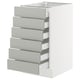 SEKTION / MAXIMERA Gabinete bajo+6 frentes/6 cajones, blanco/Havstorp gris claro, 18x24x30 "