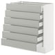 SEKTION / MAXIMERA Gabinete bajo+6 frentes/6 cajones, blanco/Havstorp gris claro, 30x15x30 "