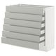 SEKTION / MAXIMERA Gabinete bajo+6 frentes/6 cajones, blanco/Havstorp gris claro, 36x15x30 "