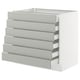 SEKTION / MAXIMERA Gabinete bajo+6 frentes/6 cajones, blanco/Havstorp gris claro, 36x24x30 "