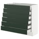 SEKTION / MAXIMERA Gabinete bajo+6 frentes/6 cajones, blanco/Havstorp verde oscuro, 36x15x30 "