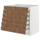 SEKTION / MAXIMERA Gabinete bajo+6 frentes/6 cajones, blanco/Tistorp efecto nogal marrón, 36x24x30 "