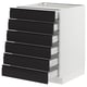 SEKTION / MAXIMERA Gabinete bajo+6 frentes/6 cajones, blanco/Upplöv antracita mate, 24x24x30 "