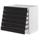 SEKTION / MAXIMERA Gabinete bajo+6 frentes/6 cajones, blanco/Upplöv antracita mate, 36x24x30 "