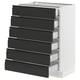 SEKTION / MAXIMERA Gabinete bajo+6 frentes/6 cajones, blanco/Upplöv antracita mate, 24x15x30 "